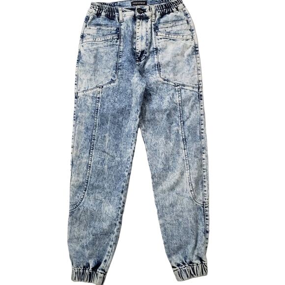 RETROFÊTE Myla Acid Wash Cropped acid-wash high-rise tapered jeans size 28 - Picture 2 of 15